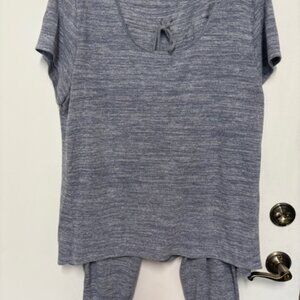 SOMA DUSTY BLUE TWILL 2 PC. JOGGER(SZ. L) & SHORT SLEEVE TOP.(SZ.XXL)